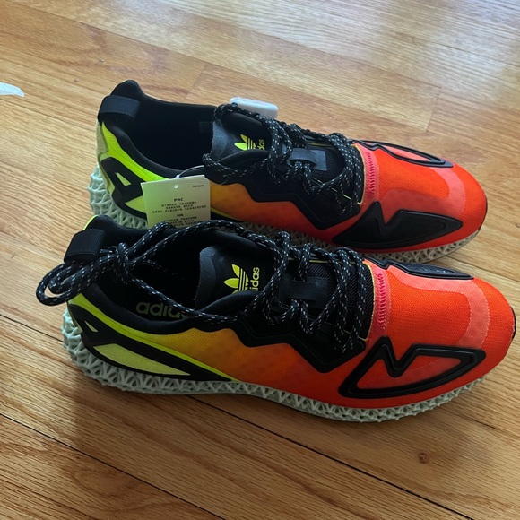 adidas Shoes New Adidas Zx 2k 4d Shoes Heatwave Yellow Orange